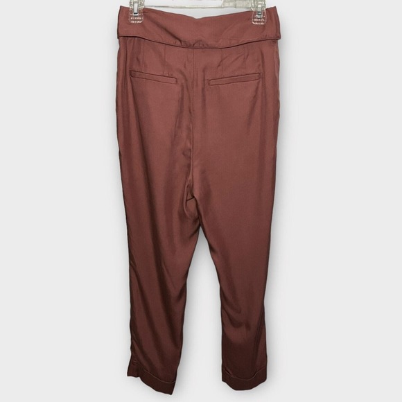 Anthropologie Cartonnier Kingsley Dusty Rose Tie Waist Pleat Front Pant Size 4 - Picture 2 of 11